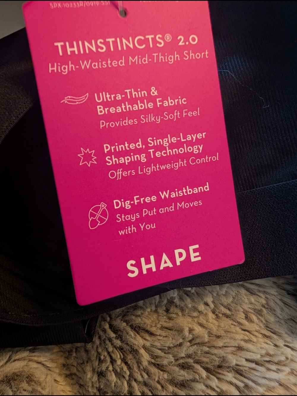 NWT SPANX Black Shaping Short with Orange and Pink Tags